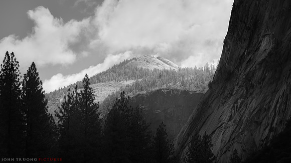Trees on a Snowy Summit, Yosemite Valley